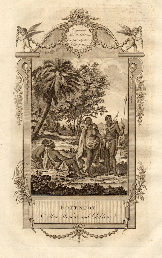 Hottentot men, women & children. Khoikhoi. Southern Africa. MIDDLETON 1779